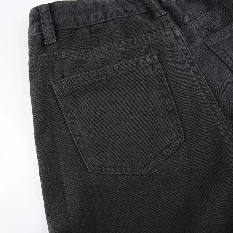 Metal Button Straight Leg Pants