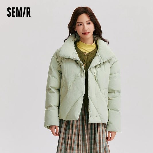 Down Jacket Women Chinese Style Disk Button Gentle Series Sweet New Winter Stand Collar Loose Texture Thick Coat