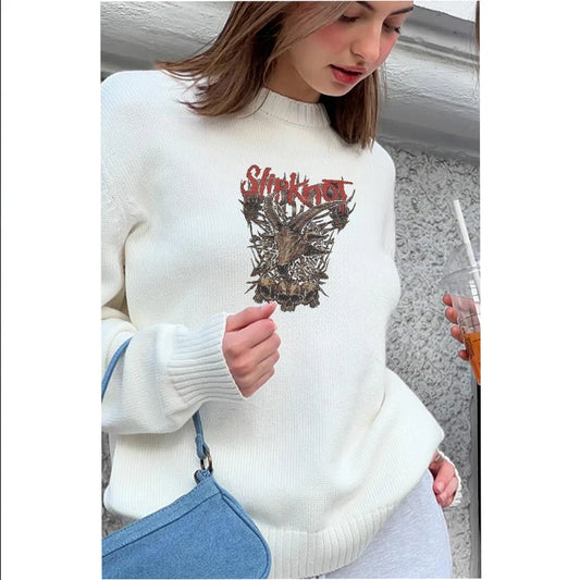 New printed men’s and women’s casual sweater Europe and the United States fashion street knitting sweater