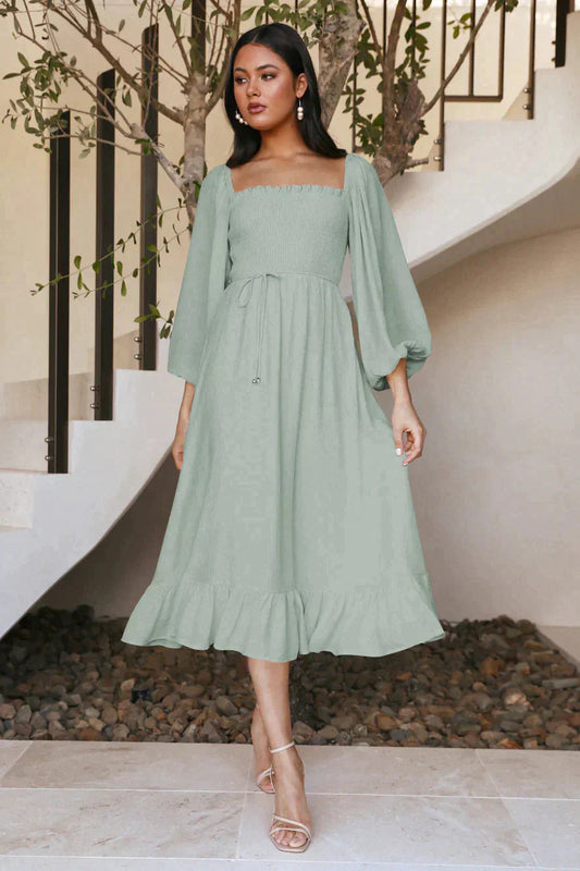 Vestido bohemio de verano para mujer con manga larga | Ideal para primavera/verano