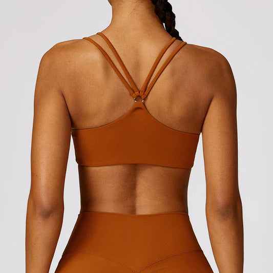 Bralette Zipper Seamless Padded Push Up Tops Sports Bra