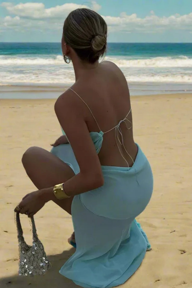 Vestido maxi bikini sexy sin espalda