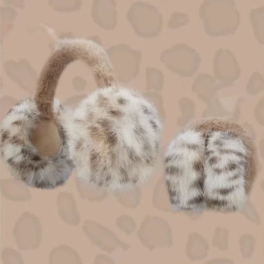Y2K Leopard Faux Fur Foldable Earmuff