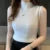 Fashion Elegant Sleeveless Knit Women Blouse Summer Solid Color Vest Casual Tops Half High Neck Shirt