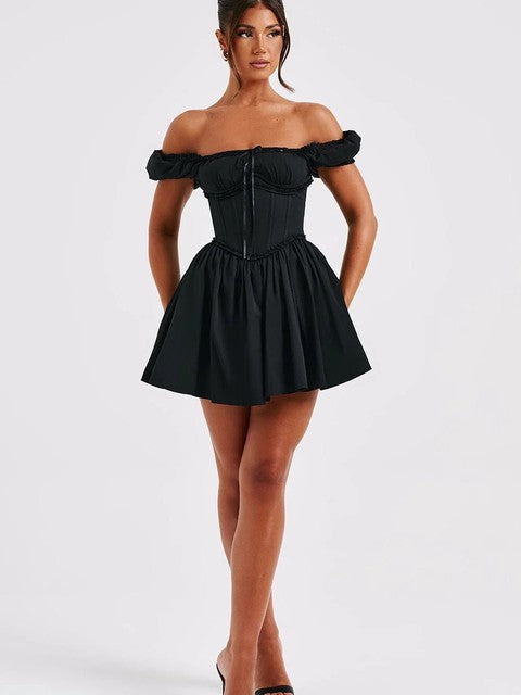 Elegant Sleeveless Tight Pleated Dress For Women Autumn New Sexy Backless Short Skirt Party Club Slim Evening Dress