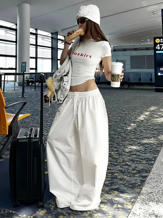 Letter Print Hipster Y2K Crop Top
