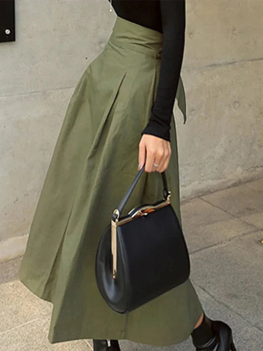 DressBetty - Korean Fashion High Waist Long Swing Skirt