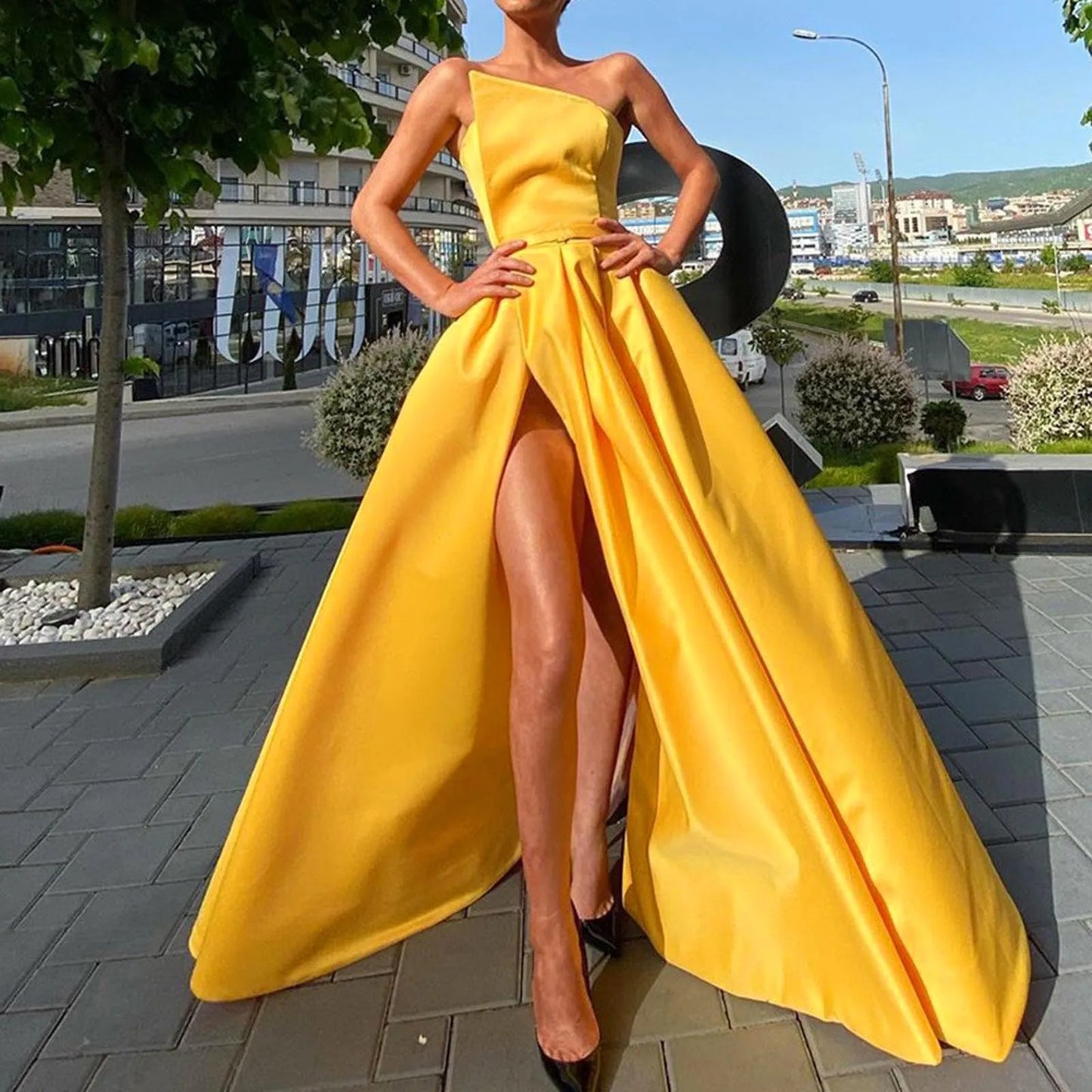 FashionSierra - Summer Evening Off Shoulder High Waist Slim Fit Elegant Chic Party Dress