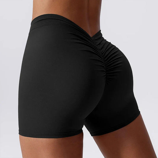 Summer V Back Scrunch Butt Women Gym Leggings Push Up Yoga Pants Sports Short
