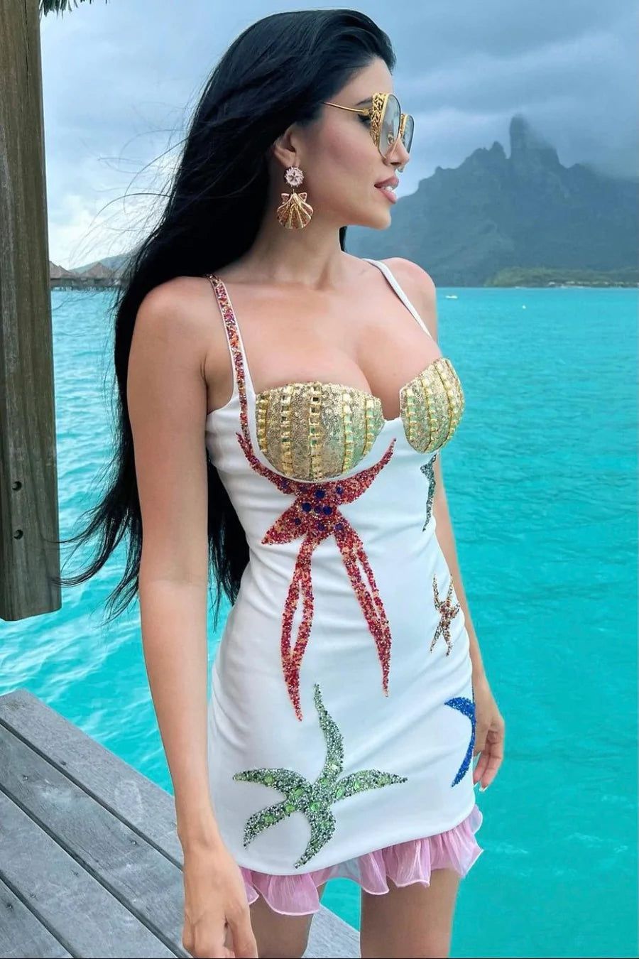 Mallorca Sequine Dress with Rhinestones