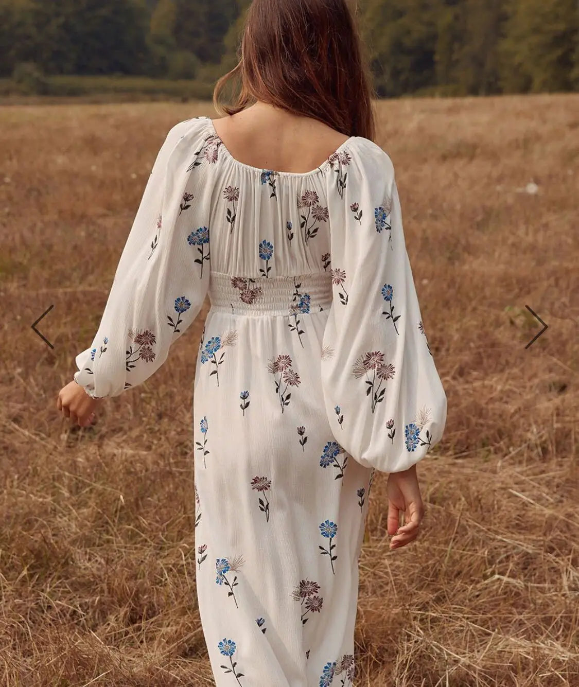 FashionSierra-Cotton White Maxi Vintage Floral Embroidery Spring/Autumn Robe Long Sleeve Casual Boho Dress
