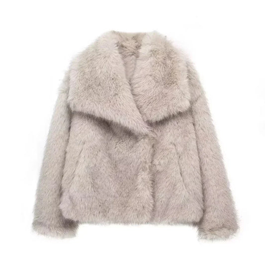Women Stand Collar Long Sleeve 2025 Autumn Winter Chic Female Coat
