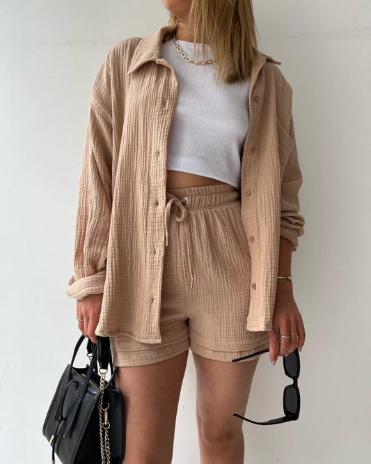 Rowella - Conjunto de ropa de estar por casa de punto suave para mujer