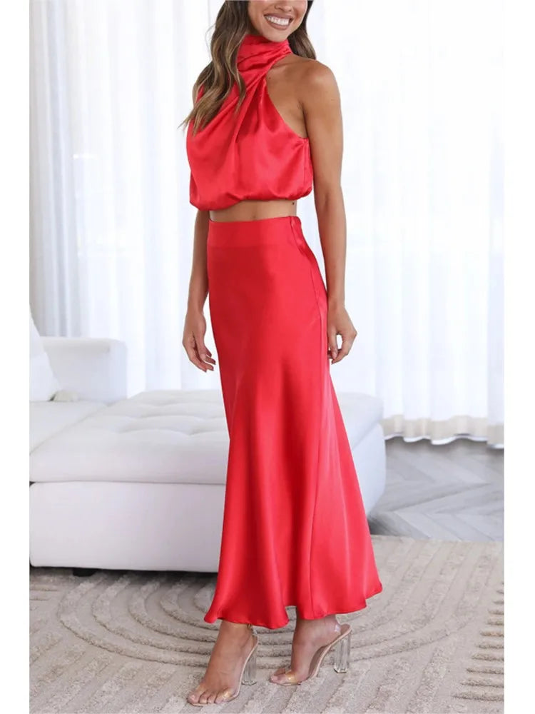 Barbe - Conjunto de Satén - Elegante - Estilo Formal - Ideal para Fiestas