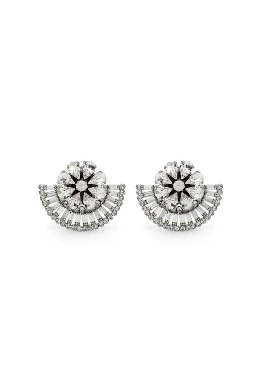 Flower Shape Imitation Gemstone Rhinestone Ear Clip