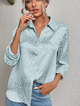 Blusa elegante con estampado de leopardo para mujer | Ideal para primavera/verano