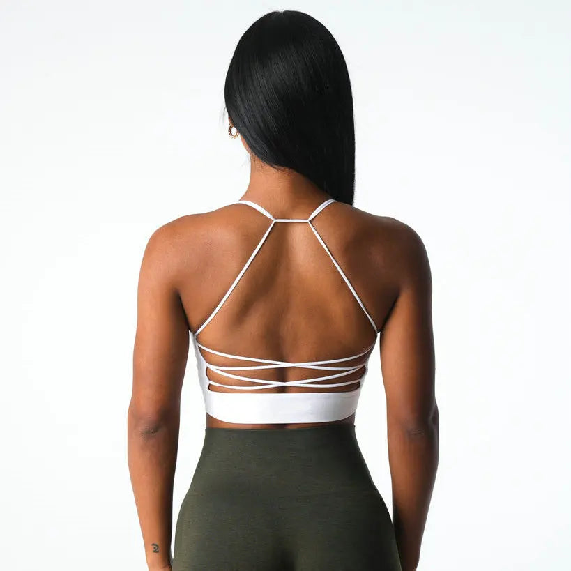 Push Up Yoga Gym Crop Top Beauty Back Fitness Top Seamless Breathable Support Brassiere Sports Bra