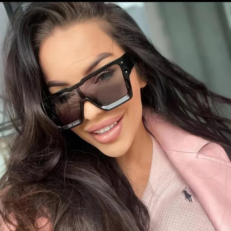 Women Protection Goggles Vintage Big Frame Square Driving UV400 Sunglasses
