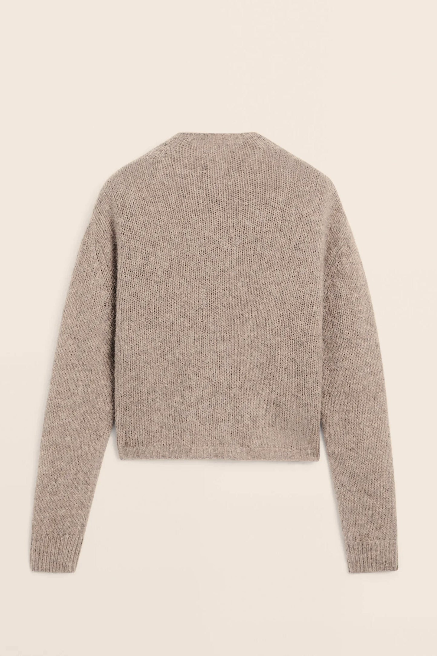 Casual Minimalist Semi-Turtleneck Knit Cardigan