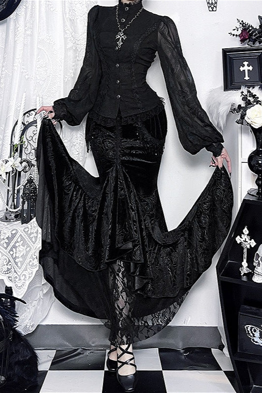 Gothic High Waist Irregular Skirt