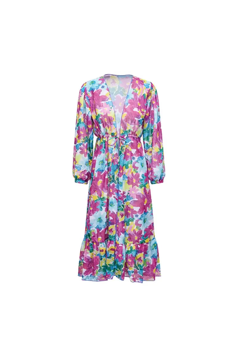 Conjunto de traje de baño de una pieza con recortes y cubierta