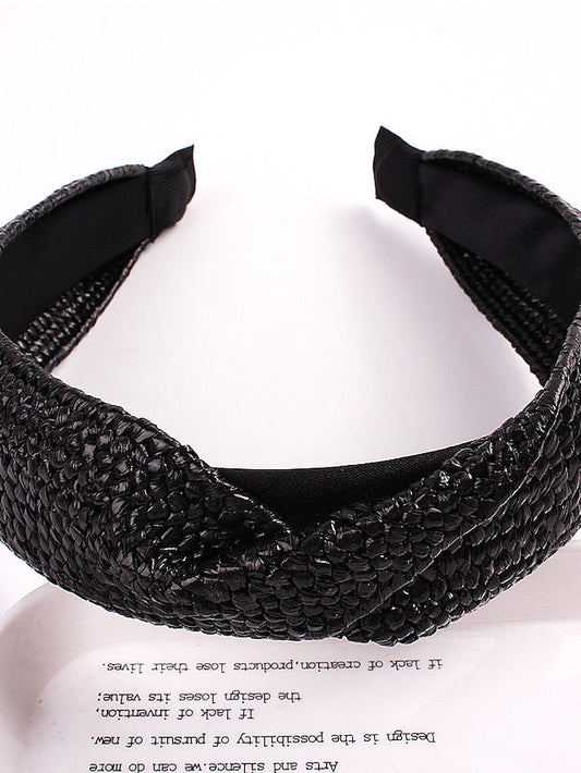 1 Pcs Headband Straw Knotted Headbands Women Hair Head Bands Turban Cute Headbands Straw Twist Hair bands for hair Wide Thick Top Knot Hairbands For Girls for Women