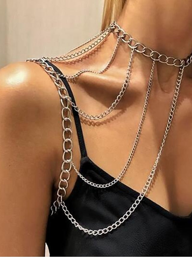 Body Chain Personalized Sexy Body Jewelry For Holiday Beach Classic Alloy Silver 1PC for Women