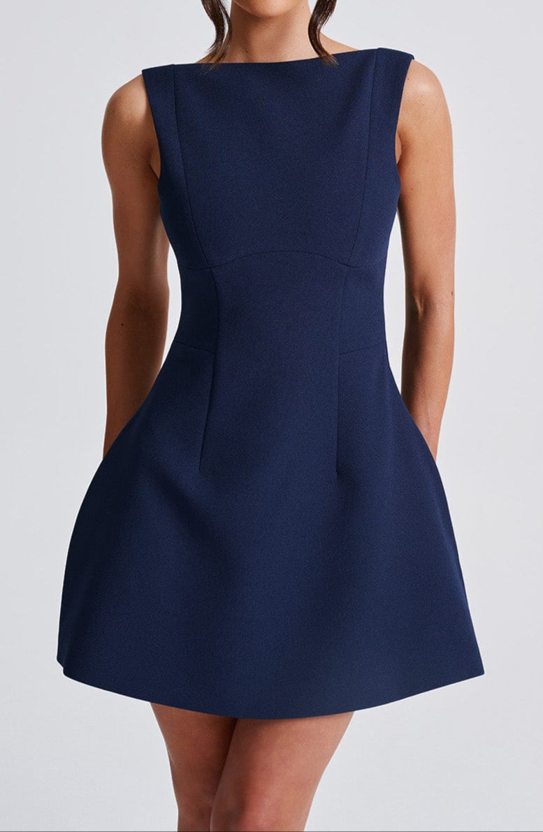 Antonella Mini Dress-Navy