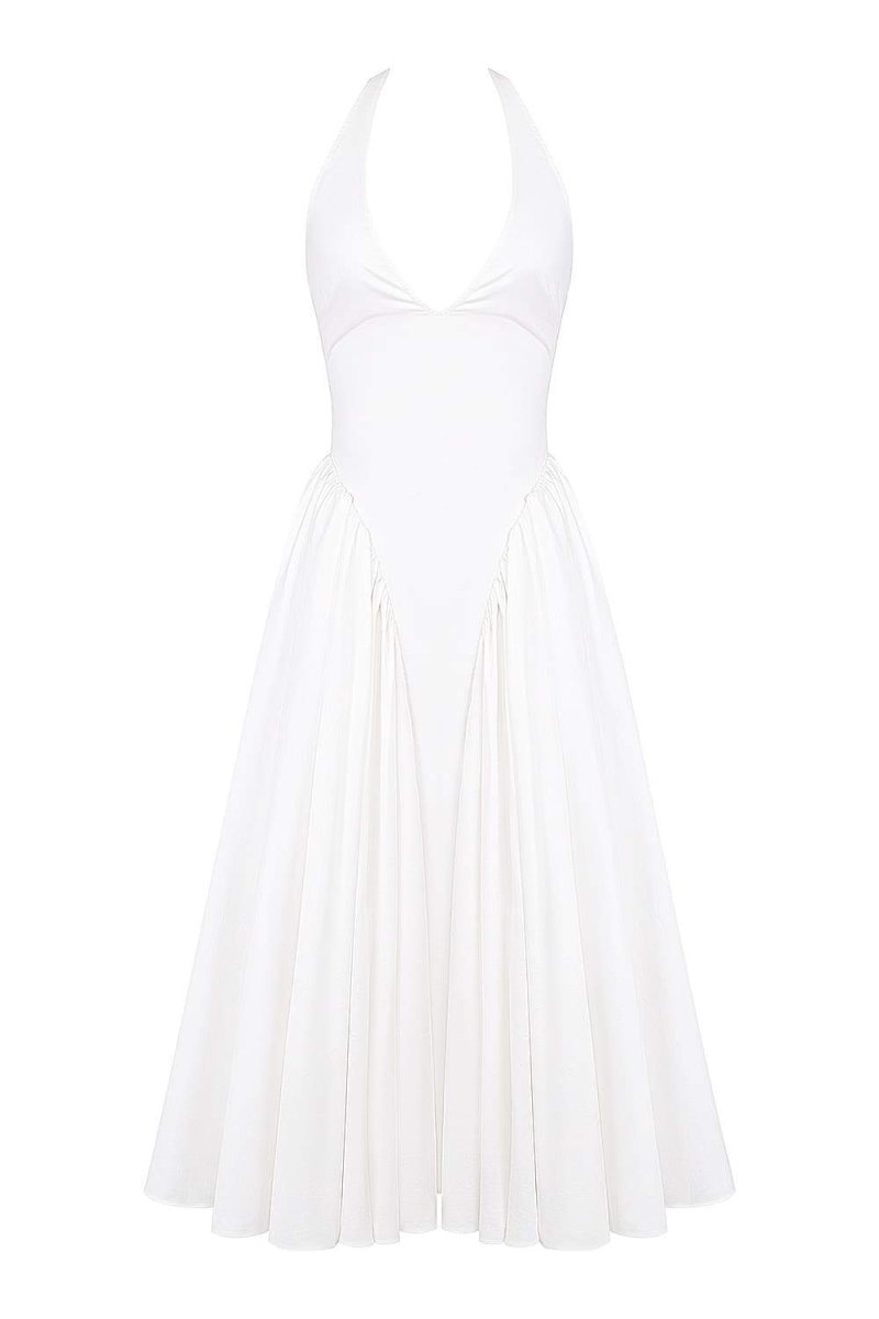 Vestido midi Alice con cuello halter y espalda abierta