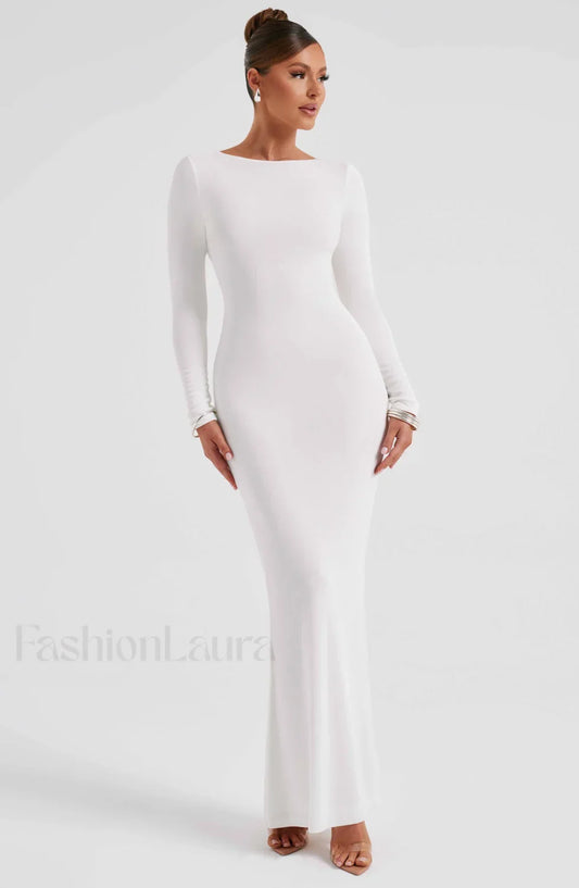Anastassia Maxi Graceful Dress - Ivory