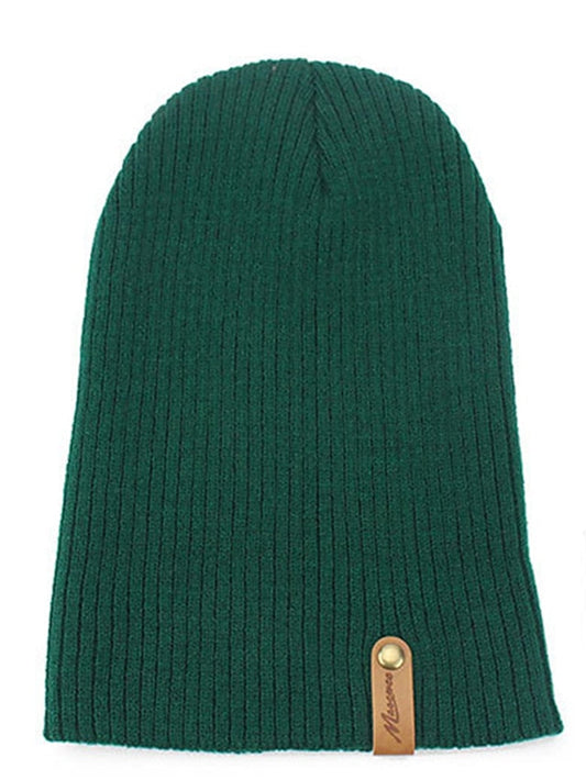 Hat Beanie / Slouchy Winter Hats Green Black Blue Outdoor Street Dailywear Knit Letter Windproof Comfort Warm for Women