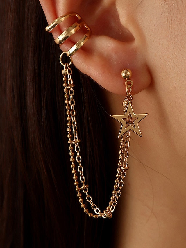 1PC Single Earring For Birthday Gift Prom Alloy Link / Chain Fashion Star for Women