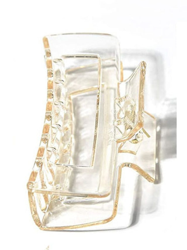 1pc Hair Claws Hair Clip For Street Gift Holiday Head Handmade Plastic White Black Champagne for Women