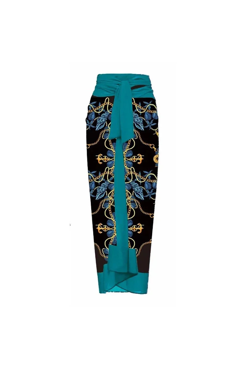 Trajes de baño de una pieza con estampado floral azul 3D