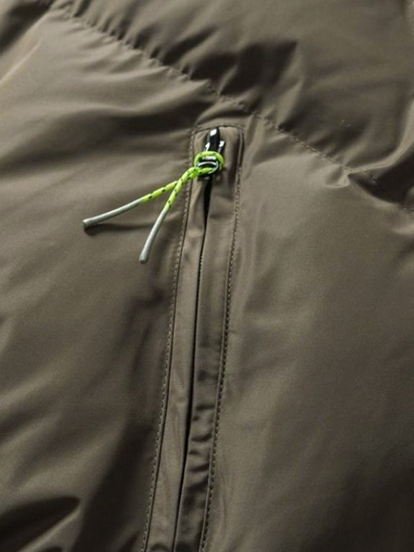 Solid Slant Pocket High Neck Jacket