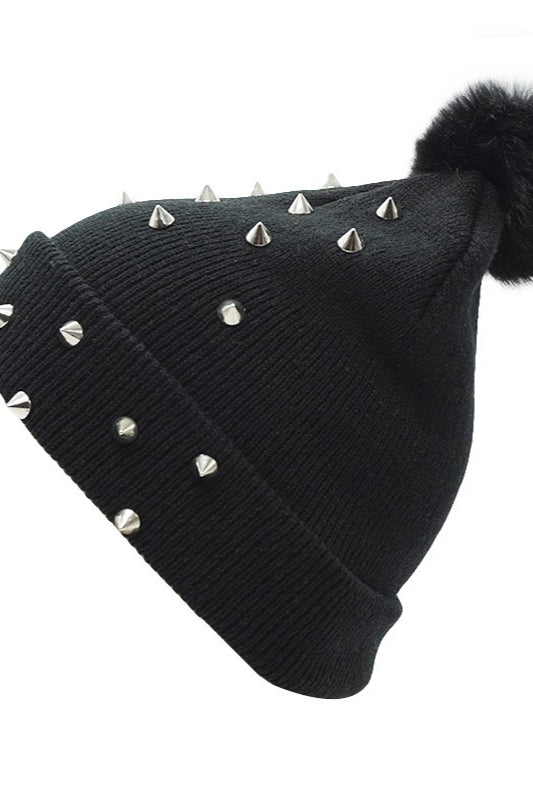 Warm Punk Rivet Knit Hat