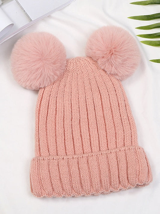 Hat Beanie / Slouchy Black Pink Yellow Outdoor Street Dailywear Knit Pure Color Comfort Warm Breathable for Women