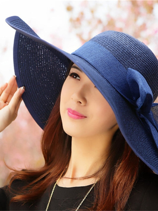 Women's Party Hat Party Street Holiday Bow Solid Colored Light Blue Beige Hat White Pink Fall Winter Spring