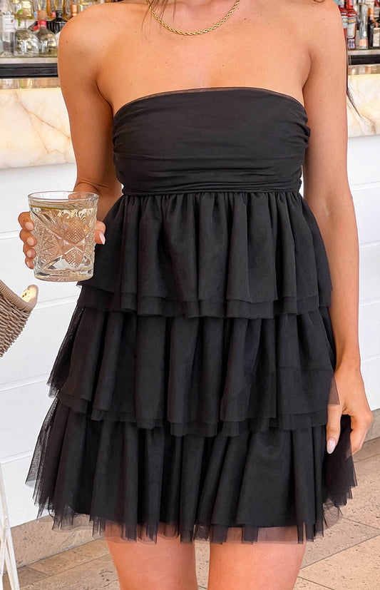Bria Girl Black Mini Party Dress