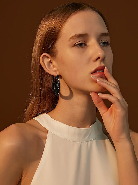 1 Pair Hoop Earrings For Street Date Alloy Classic Fashion for Women