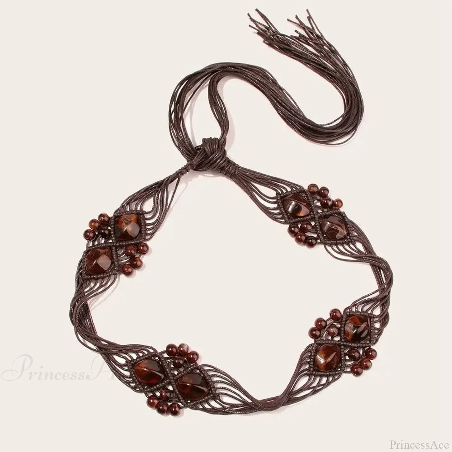 Bohemian Dark Beach Plaited Waist Cord Belt