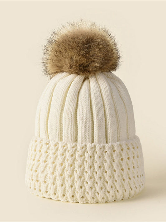 Hat Beanie / Slouchy Black Yellow Wine Outdoor Home Daily Knit Pure Color Portable Windproof Comfort for Women
