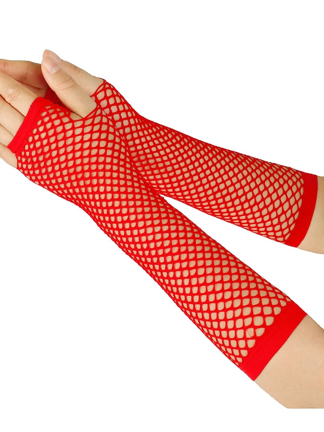 Fingerless Gloves Wedding Daily Pure Color Spandex Cosplay 1 Pair for Women
