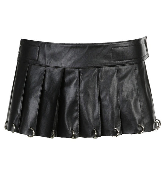 Gothic Punk O-Ring Decor Mini Skirt