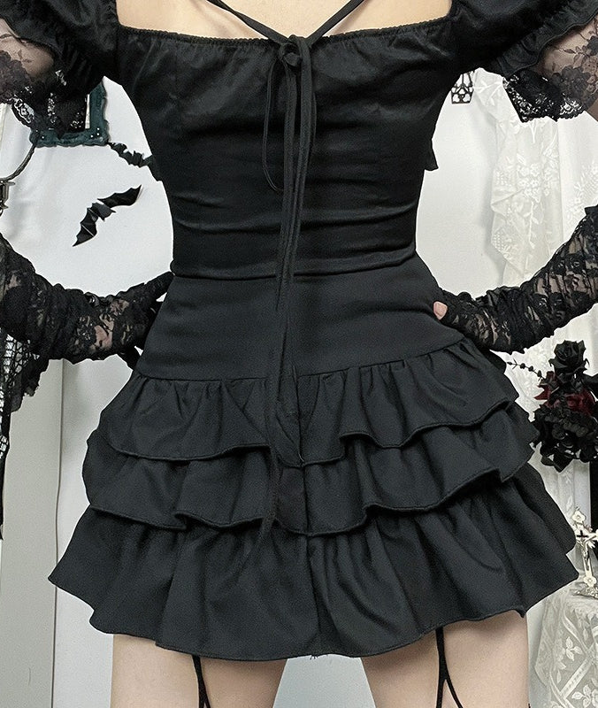 Gothic Punk Ruffle Skirt