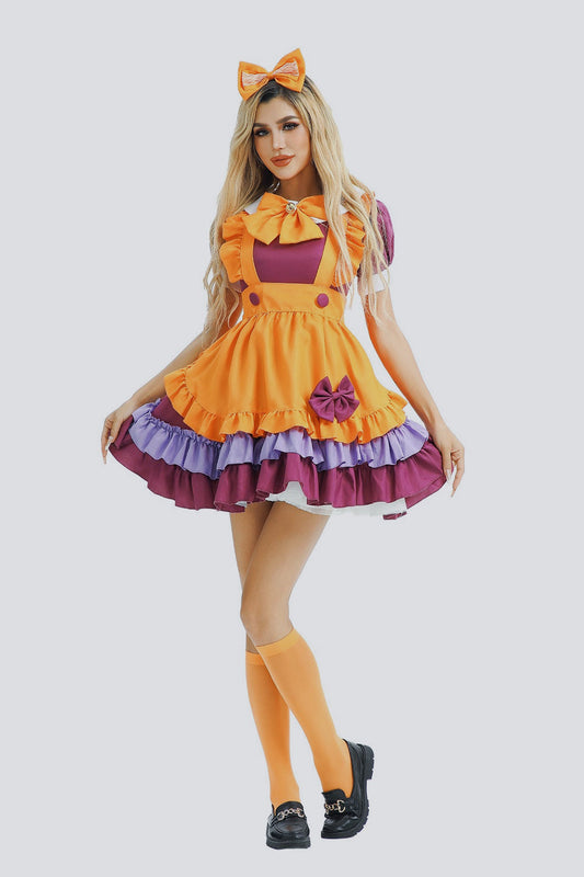 HalloweenPumpkin Print Lolita Maid Dress