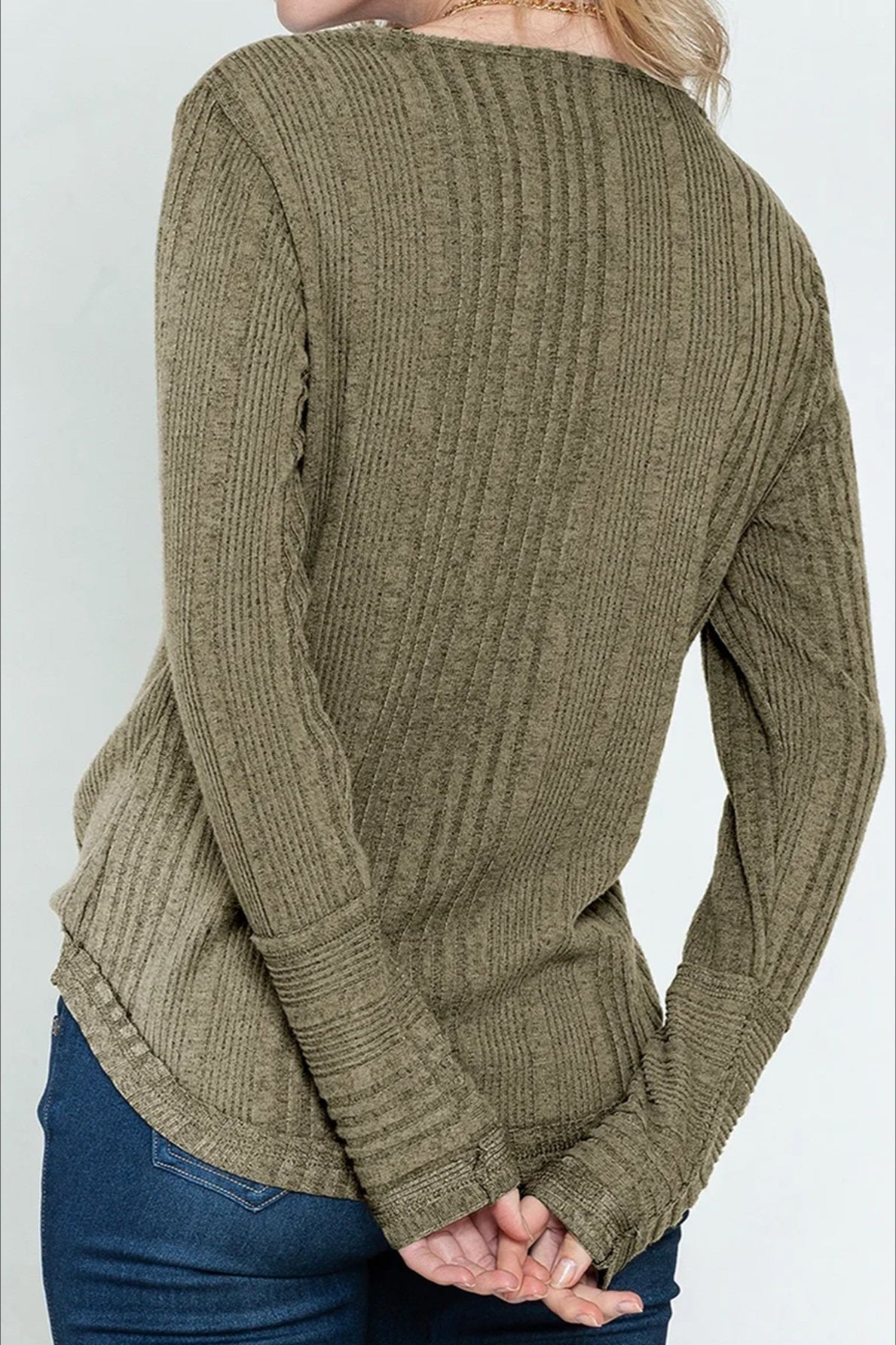 Loose Fit Knit V Neck Sweater