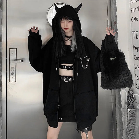Dark Techwear Hooded Coat