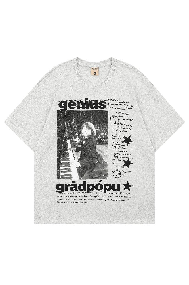 Punk Rock Print Loose Fit T-Shirt
