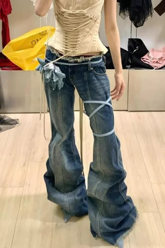Y2K High Waist Straight Denim Jeans